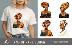 Watercolor African Fashion Girls Clipart Product Image 1