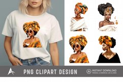 Watercolor African Fashion Girls Clipart Product Image 1