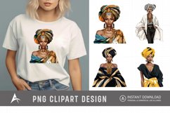 Watercolor African Fashion Girls Clipart Product Image 1