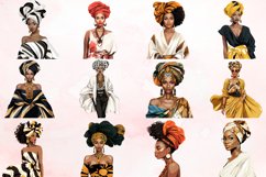 Watercolor African Fashion Girls Clipart Bundle Product Image 2