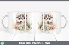 GorgeousWild Flowers Alaskan Malamutes Mug Wrap design.