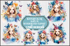 Watercolor Alice in Wonderland Sublimation Clipart Product Image 1