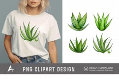 Watercolor Aloe Vera Sublimation Clipart Product Image 1