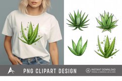 Watercolor Aloe Vera Sublimation Clipart Product Image 1