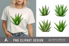 Watercolor Aloe Vera Sublimation Clipart Product Image 1