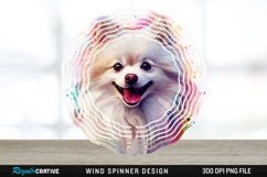 Watercolor American Eskimo Dog Wind Spinner Sublimation PNG Product Image 1