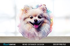 Watercolor American Eskimo Dog Wind Spinner Sublimation PNG Product Image 1