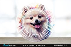 Watercolor American Eskimo Dog Wind Spinner Sublimation PNG Product Image 1