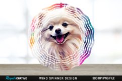 Watercolor American Eskimo Dog Wind Spinner Sublimation PNG Product Image 1
