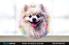 Watercolor American Eskimo Dog Wind Spinner Sublimation PNG Product Image 1
