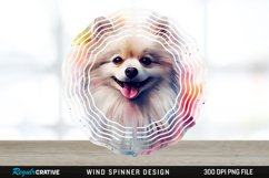 Watercolor American Eskimo Dog Wind Spinner Sublimation PNG Product Image 1