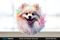Watercolor American Eskimo Dog Wind Spinner Sublimation PNG Product Image 1