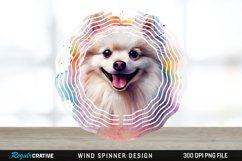 Watercolor American Eskimo Dog Wind Spinner Sublimation PNG Product Image 1