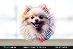 Watercolor American Eskimo Dog Wind Spinner Sublimation PNG Product Image 1