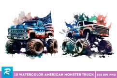 Monster Truck,Monster Truck Clipart,Monster Truck Png,Monster Truck Print On Demand,Print On Demand,4th Of July,Fourth Of July,Independence Day,Patriotic, 4th Of July Clipart,Monster Truck Watercolor,Us Monster Truck,Monster Truck Design, Monster Truck Ve