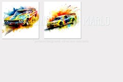 American Race Cars Backgrounds, Watercolor Cars Backgrounds Product Image 4