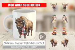 American Wildlife Patriotic Mug Wrap Product Image 1