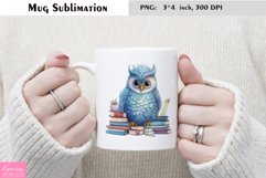 Watercolor Owl Mug Sublimation|Cartoon Design Product Image 1