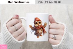 Watercolor Owl Mug Sublimation|Cartoon Design Product Image 1