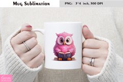 Watercolor Owl Mug Sublimation|Cartoon Design Product Image 1