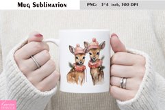 Watercolor Christmas Mug Sublimation|Cartoon Animal Design Product Image 1
