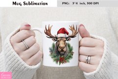 Watercolor Christmas Mug Sublimation|Cartoon Animal Design Product Image 1