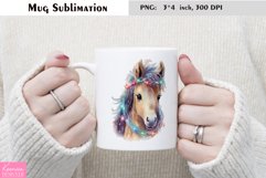 Watercolor Christmas Mug Sublimation|Cartoon Animal Design Product Image 1