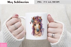 Watercolor Christmas Mug Sublimation|Cartoon Animal Design Product Image 1