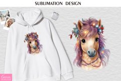 Watercolor Shiny Baby Horse| Watercolor Sublimation Design Product Image 1