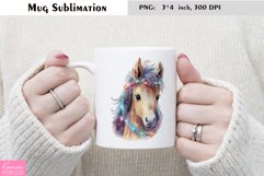 Watercolor Christmas Mug Sublimation|Cartoon Animal Design Product Image 1