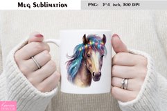 Watercolor Christmas Mug Sublimation|Cartoon Animal Design Product Image 1