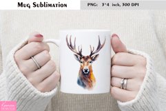 Watercolor Christmas Mug Sublimation|Cartoon Animal Design Product Image 1