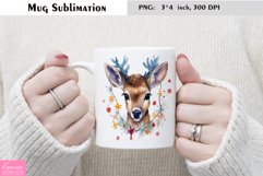 Watercolor Christmas Mug Sublimation|Cartoon Animal Design Product Image 1