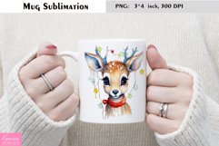 Watercolor Christmas Mug Sublimation|Cartoon Animal Design Product Image 1