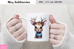 Watercolor Christmas Mug Sublimation|Cartoon Animal Design Product Image 1