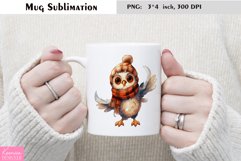 Watercolor Owl Mug Sublimation|Cartoon Design Product Image 1