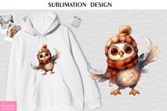 Dancing Owl Wearing Hat| Watercolor Sublimation Design Product Image 1