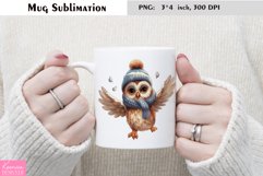 Watercolor Owl Mug Sublimation|Cartoon Design Product Image 1