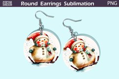 Christmas Snowman Round Earrings | Cute Snowman Earrings Product Image 1