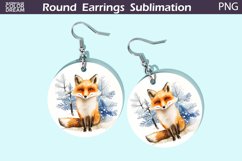Christmas Fox Round Earrings | Winter Animal Earrings Product Image 1