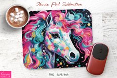 Beautiful Rainbow Horse Head|Animal Mouse Pad Product Image 1