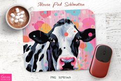 White and Black Cow |Mouse Pad Sublimation Product Image 1