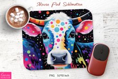 Colorful Dots |Cow Head|Mouse Pad Sublimation Product Image 1