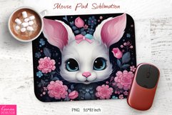 White Little Bunny with Big Eyes|Easter Mouse Pad Design Product Image 1