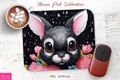Black Easter Bunny with Pink Ears| Mouse Pad Design Product Image 1