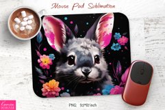 Black Easter Bunny with Pink Ears| Mouse Pad Design Product Image 1