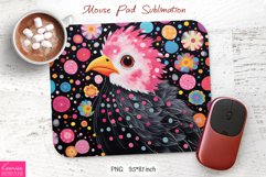 Pink Bird Head|Pink Flower Mouse Pad Sublimation Product Image 1