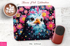 Cartoon Bird Head|Pink Flower Mouse Pad Sublimation Product Image 1
