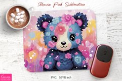 Floral Cartoon Little Bear|Flower Mouse Pad Sublimation Product Image 1