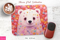 Little White Bear Head| Mouse Pad Sublimation Product Image 1